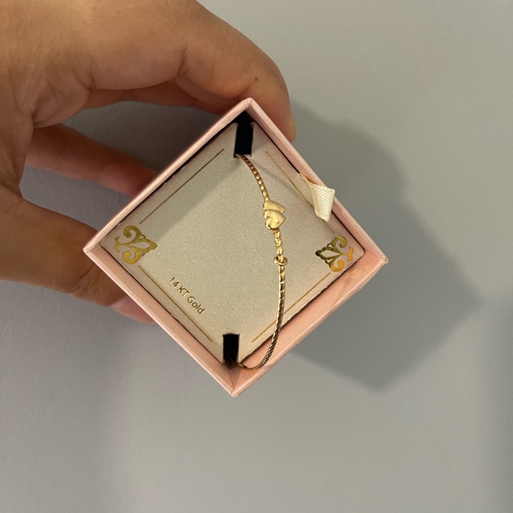 Children’s Double Heart Twist Bracelet in 14k Gold